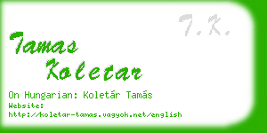 tamas koletar business card